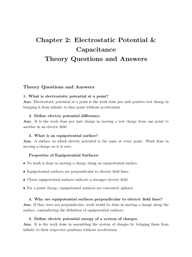 Physics Chapter 2 Theory | PDF | Capacitor | Capacitance