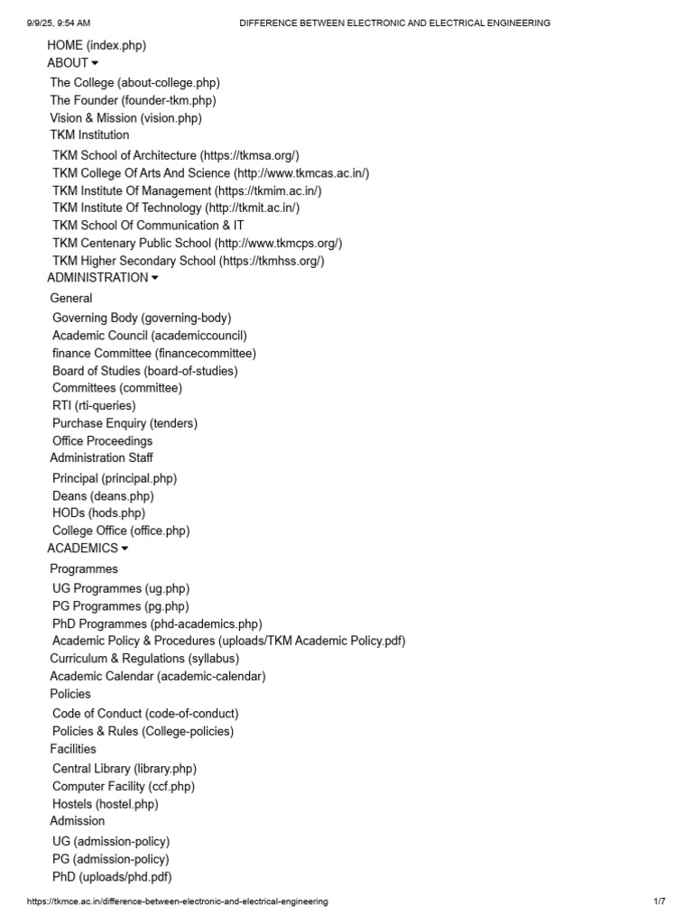 Difference Between Electronic and Electrical Engineering | PDF ...