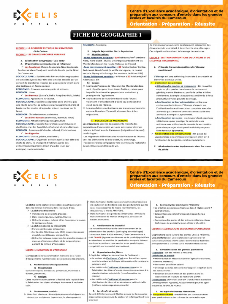 Fiche de Geographie 1 | PDF