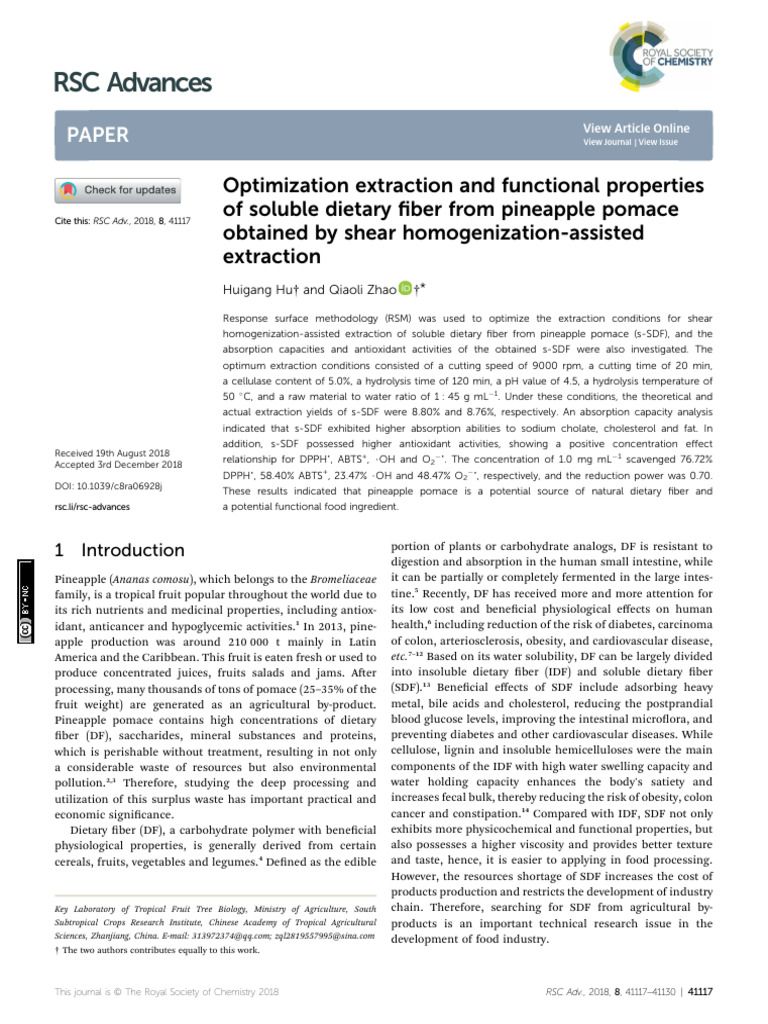 RSC Advances: Paper | PDF | Chemistry