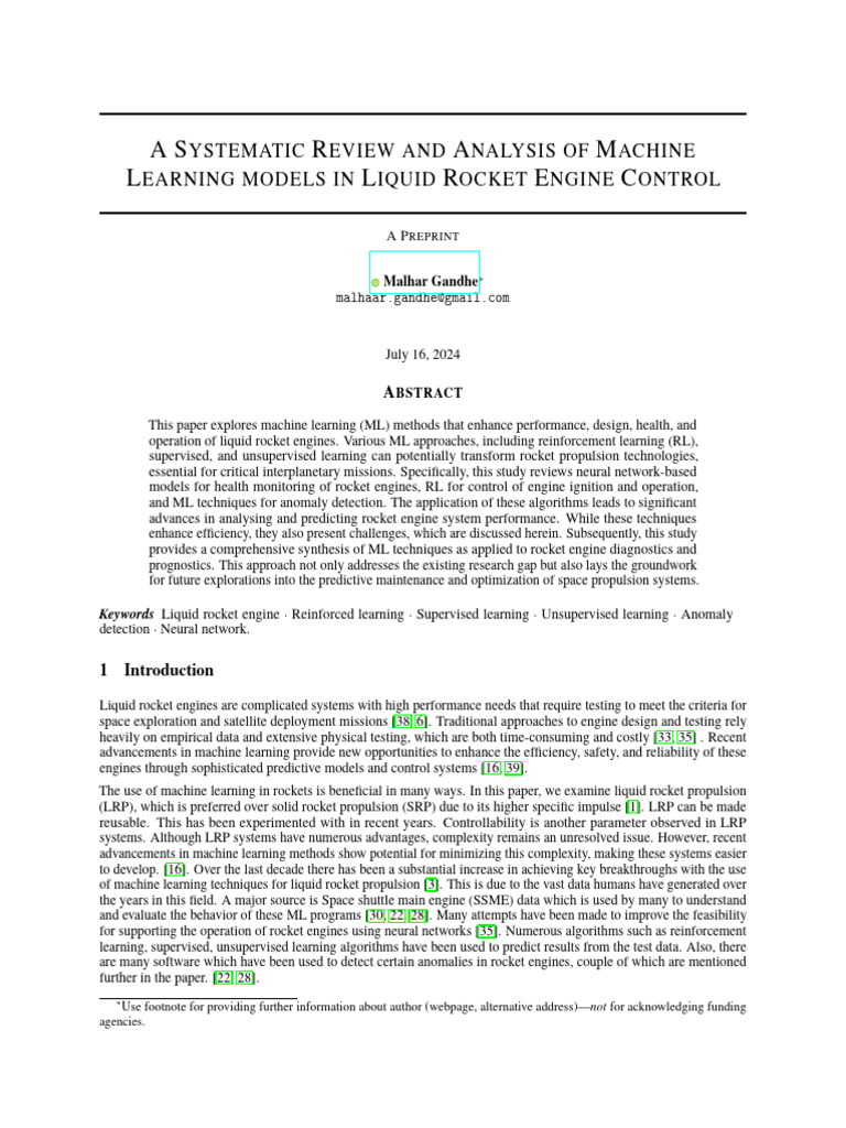 ML in Rocket Engine | PDF | Machine Learning | Support Vector Machine