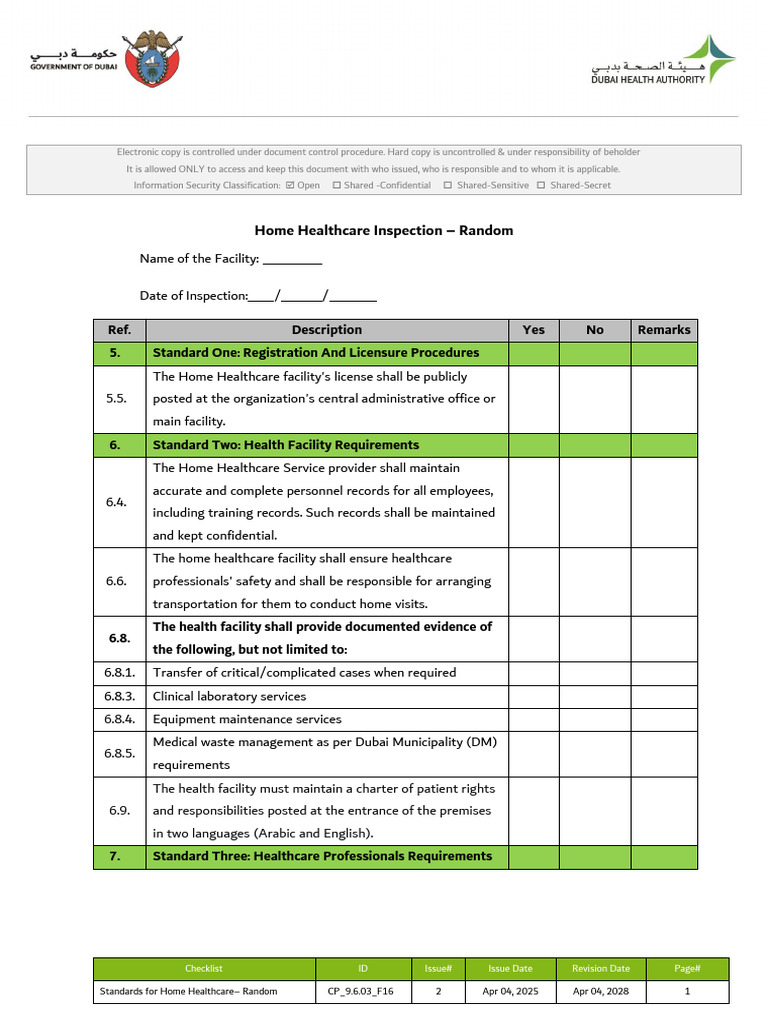 Home Healthcare Checklist | PDF | Dentistry | Health Care