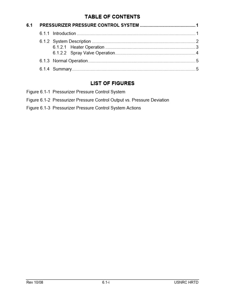 6.1 Pressurizer Pressure Control System ...