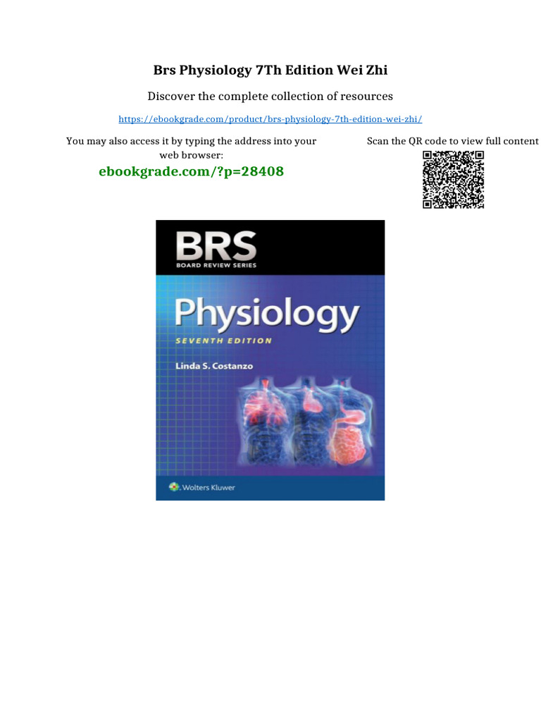 BRS Physiology 7th Edition Wei Zhi Newest Edition 2025 | PDF