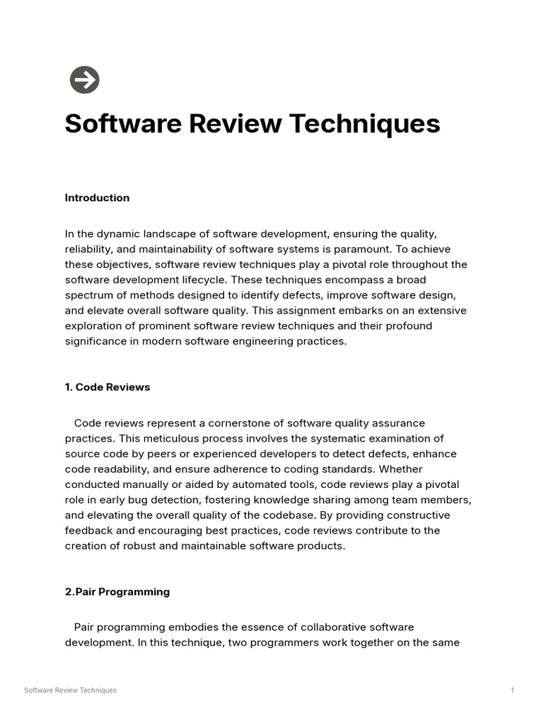 Software Review Techniques | PDF | Software Quality | Software