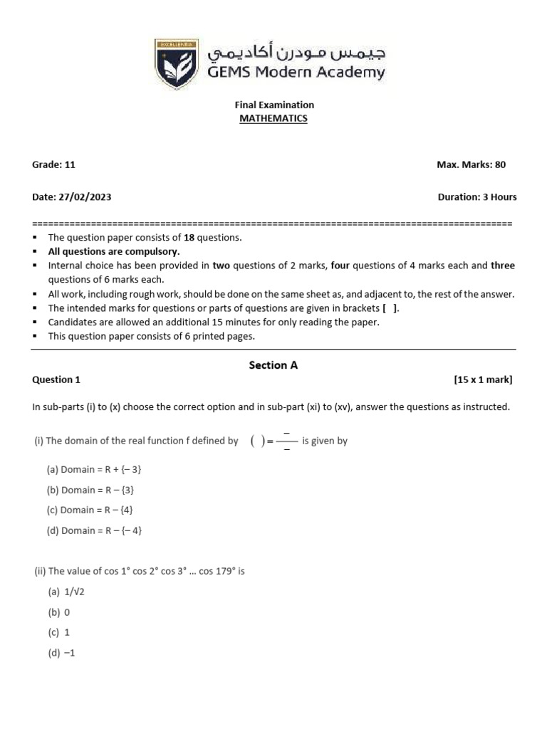 Math QP | PDF | Mathematics | Mathematical Analysis
