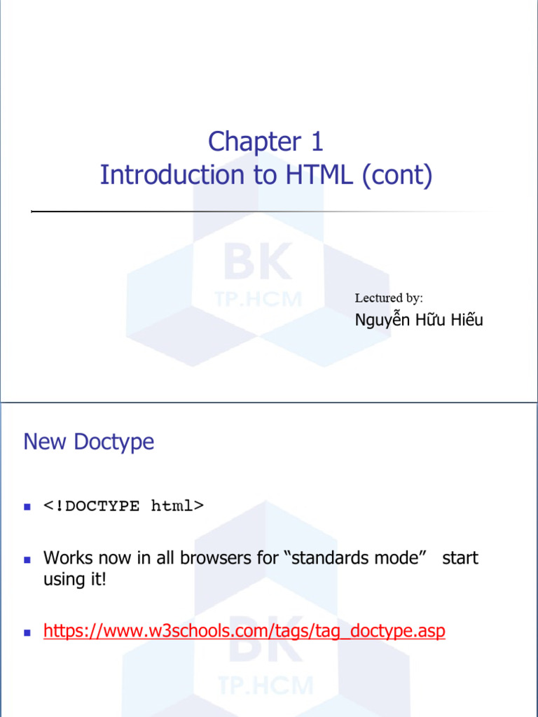 Chapter 1 - Introduction To HTML - 2 | PDF | Html | Xhtml