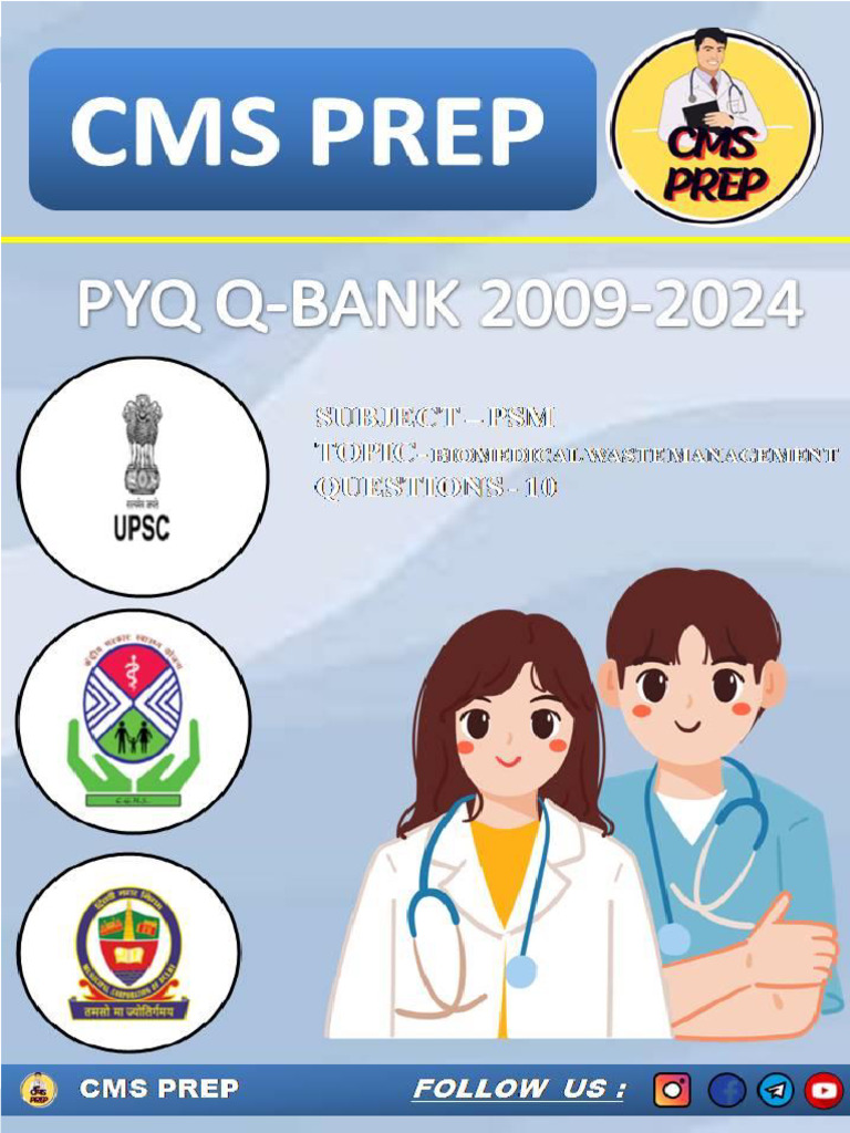 Biomedical Waste Management - Cms Prep PSM Pyq Series | PDF | Pollution ...