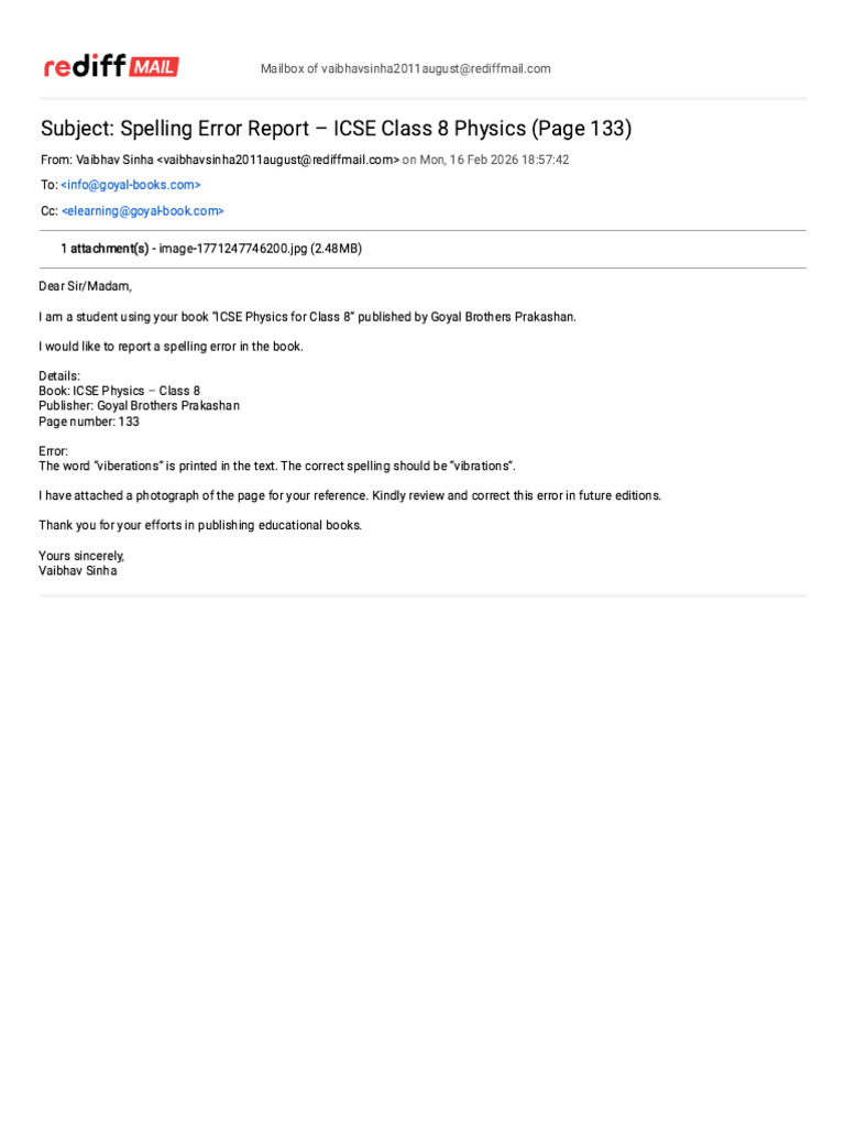 Welcome To Rediffmail NG - Inbox | PDF