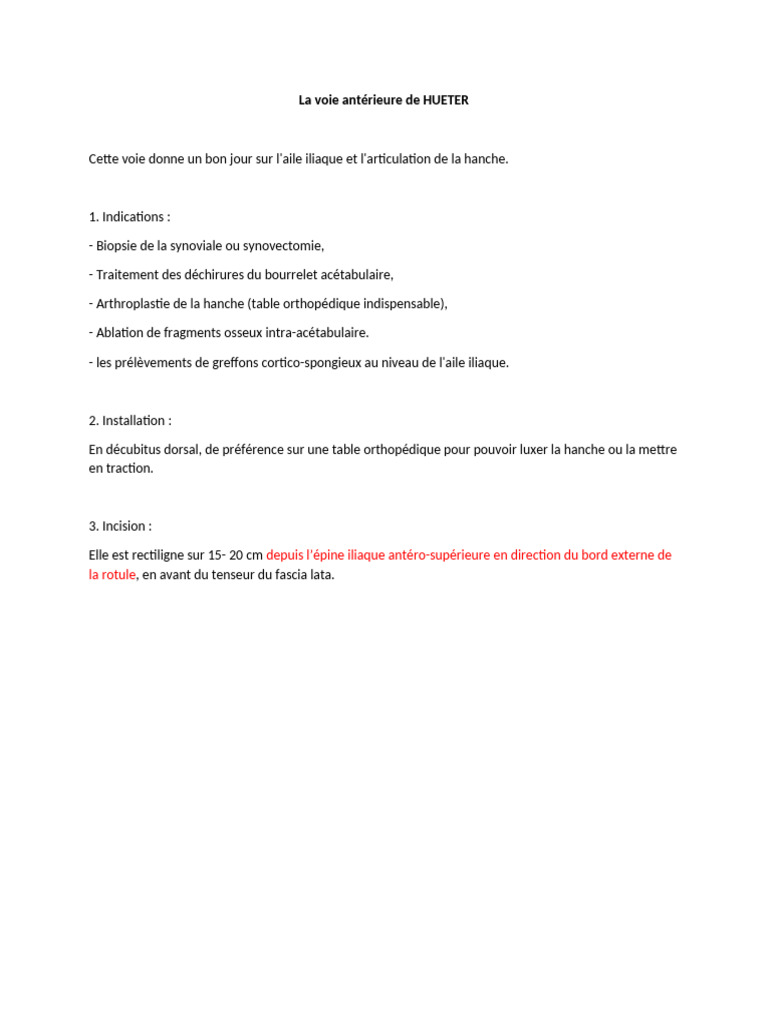 Voie Antérieure de Hueter | PDF | Appareil locomoteur