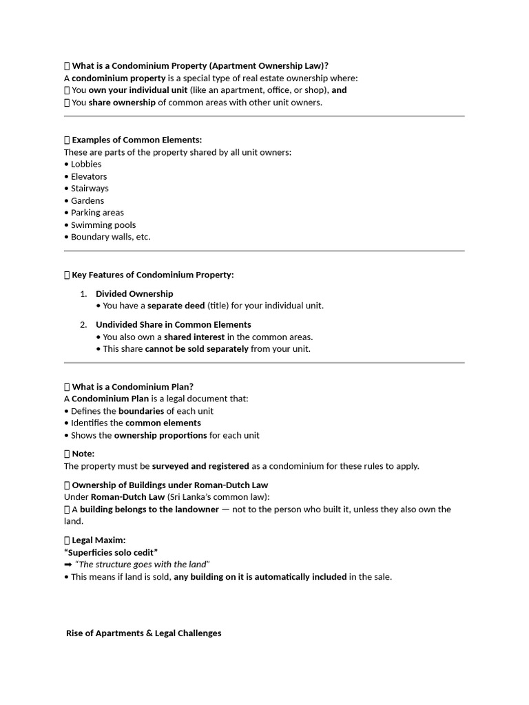 Condominium Property | PDF | Condominium | Mortgage Law