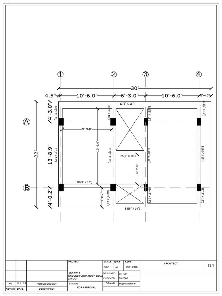 Ground Floor Roof Beam Layout | PDF