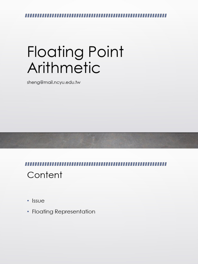 08 04 Floating Point Arithmetic | PDF | Decimal | Computer Architecture