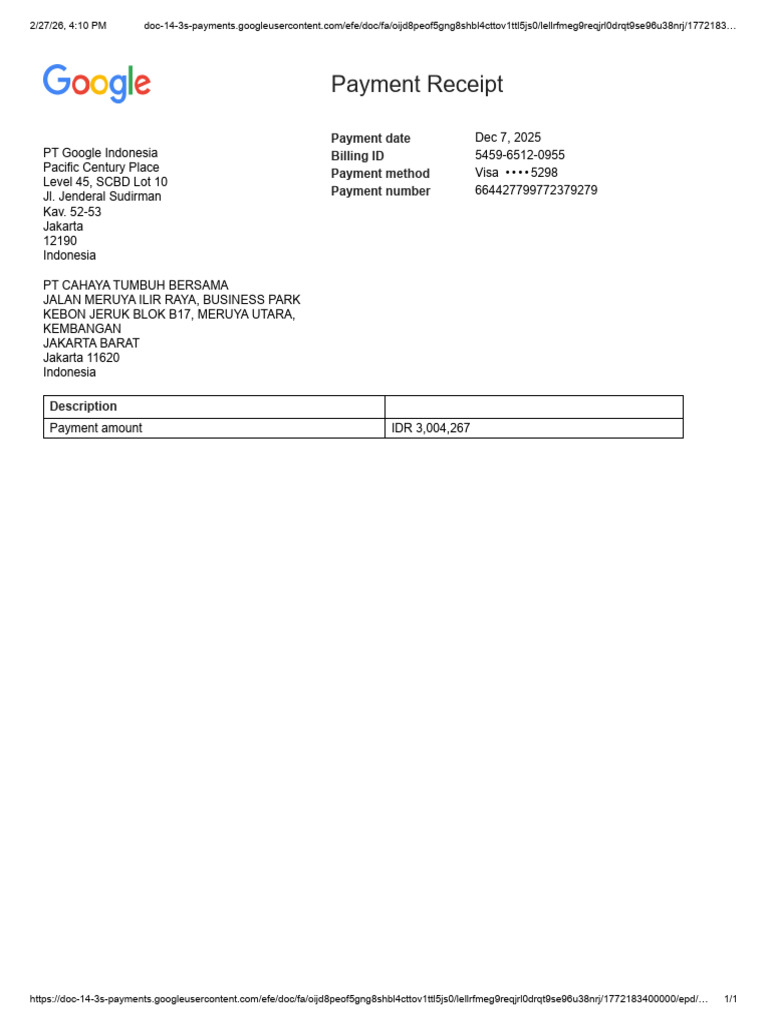 Invoice Google 7 December | PDF