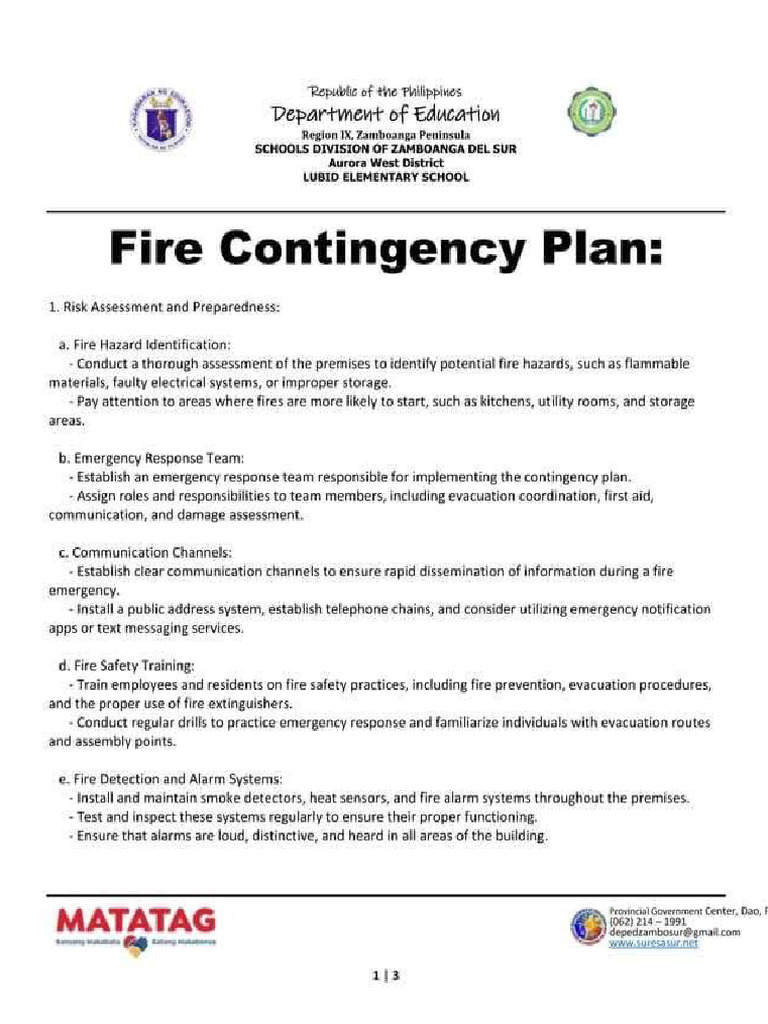 Sample Contingency Plan | PDF