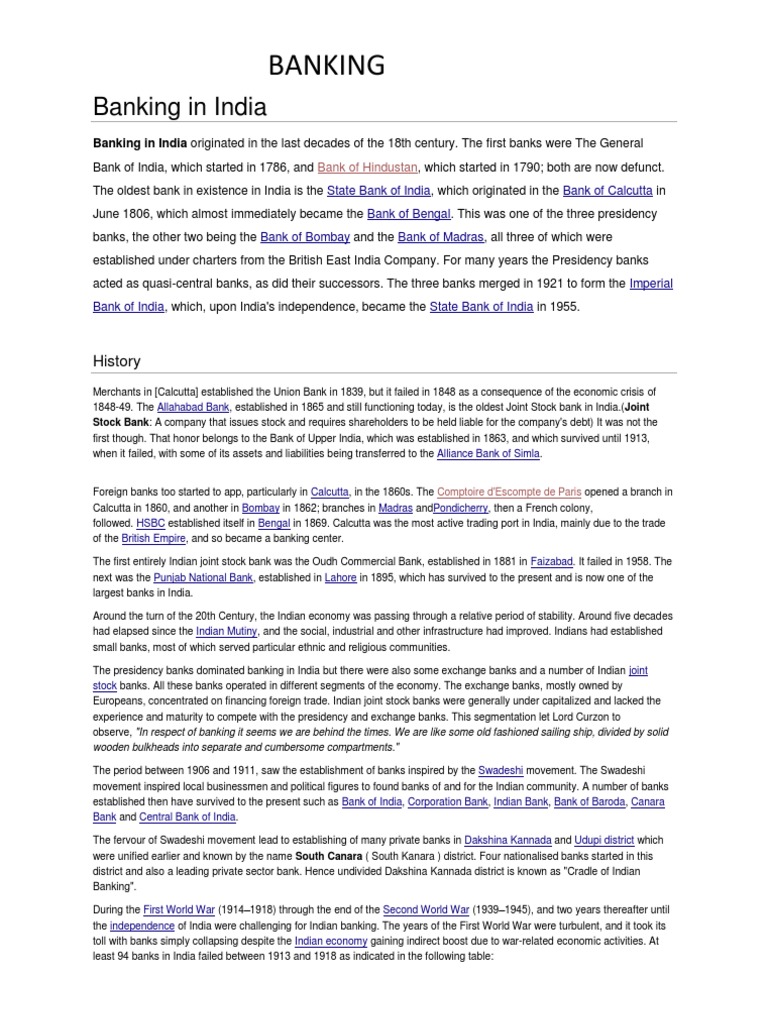 Banking Overview for Class 11 Projects | PDF | Passbook | Transaction ...