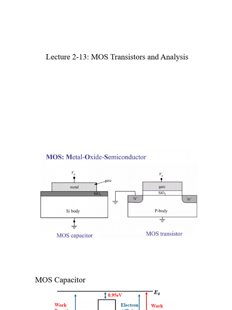 Lecture-2-13 MOS Transistors and Analysis | PDF | Mosfet | Field Effect ...