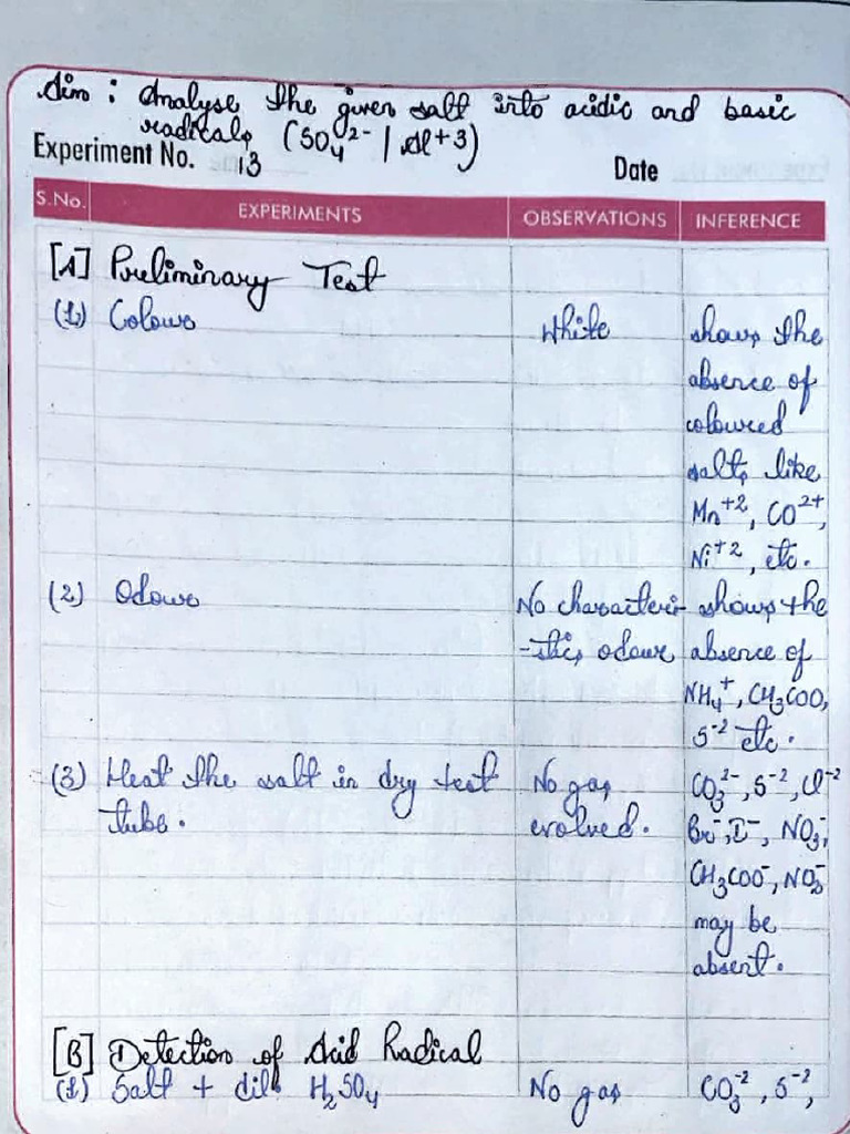 Chemistry Class 12 Practical 13 | PDF