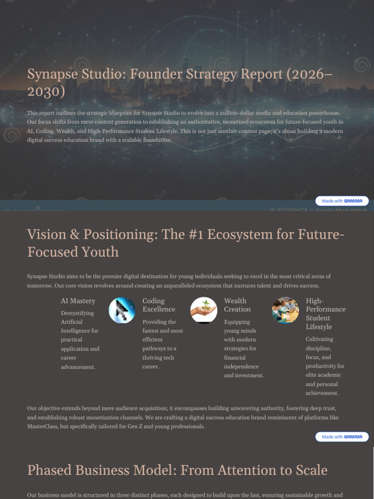 Synapse Studio Founder Strategy Report | PDF | Artificial Intelligence ...