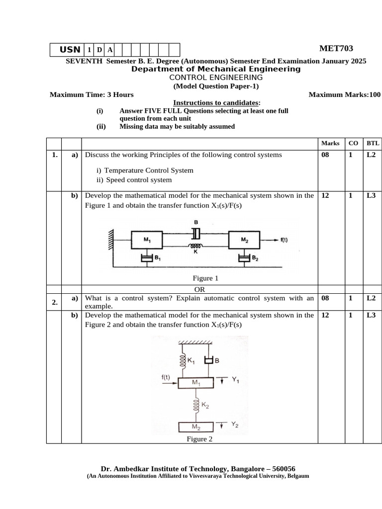 Control Engineering Paper | PDF | Control Theory | Feedback
