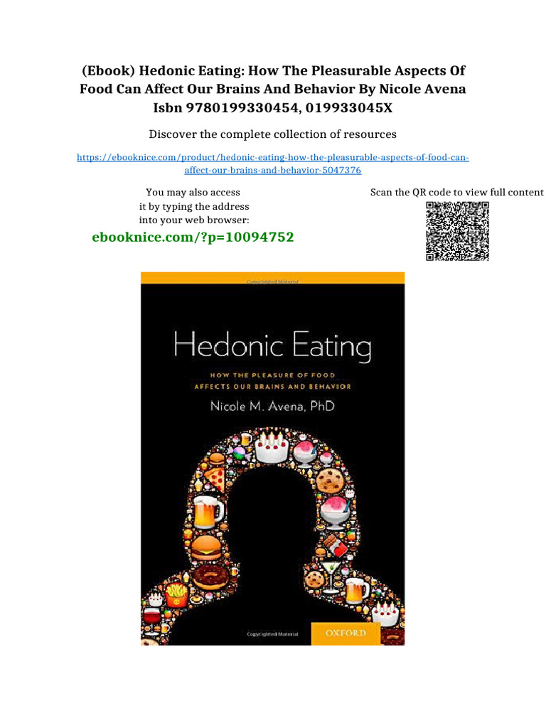 (Ebook) Hedonic Eating: How The Pleasurable Aspects of Food Can Affect ...