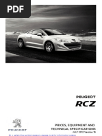 Peugeot Rcz Prices and Specifications Brochure