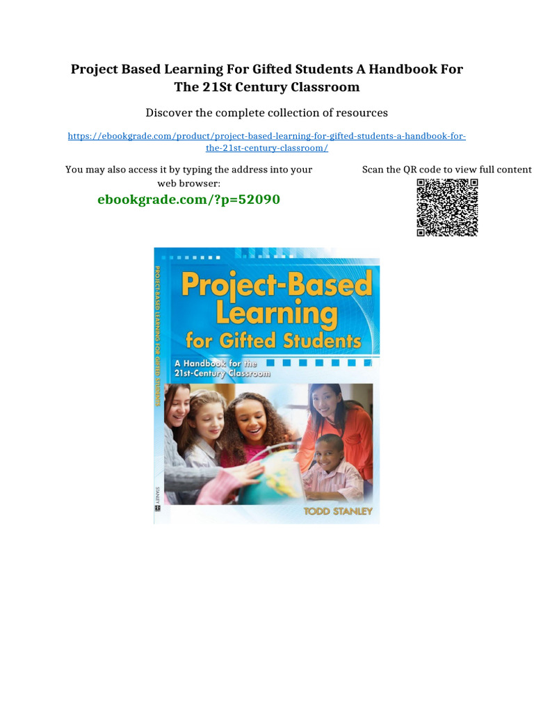 Project Based Learning For Gifted Students A Handbook For The 21st ...