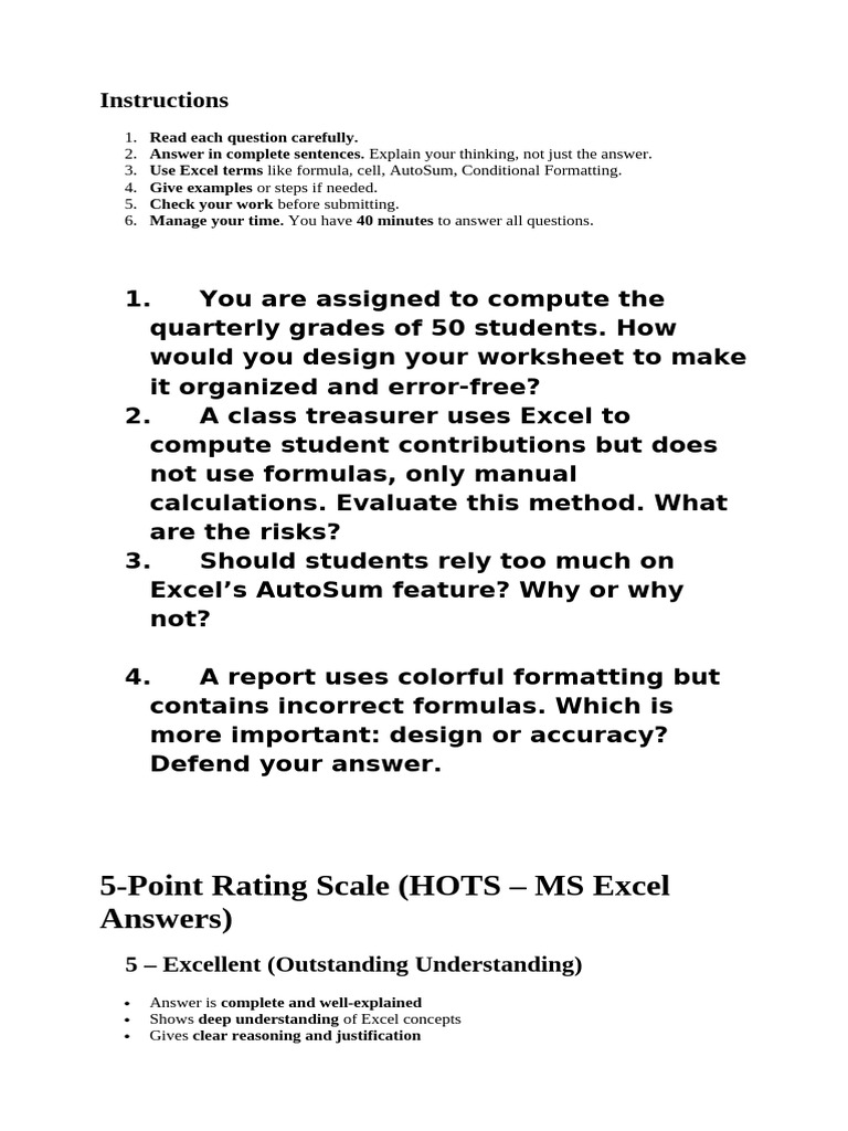 Essay Test SPJ | PDF | Microsoft Excel | Accuracy And Precision