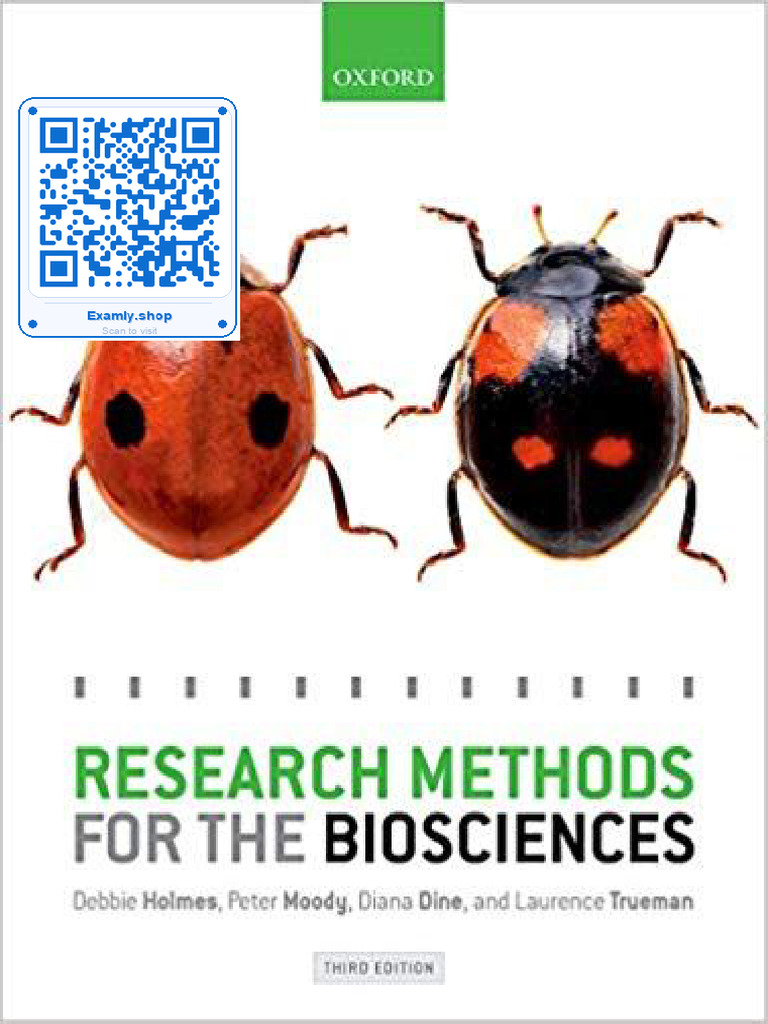 Complete Research Methods For The Biosciences 3rd Edition Textbook at ...