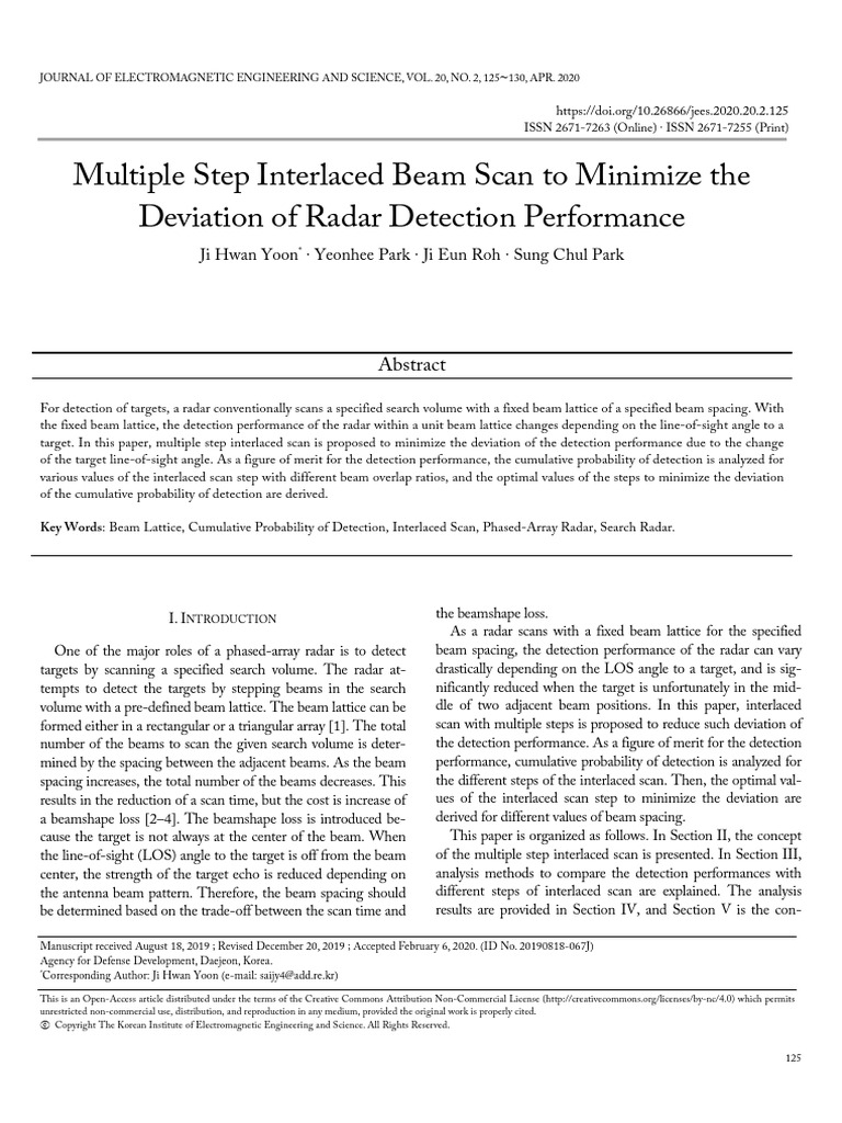 Multiple Step Interlaced Beam Scan To Minimize The | PDF | Radar ...