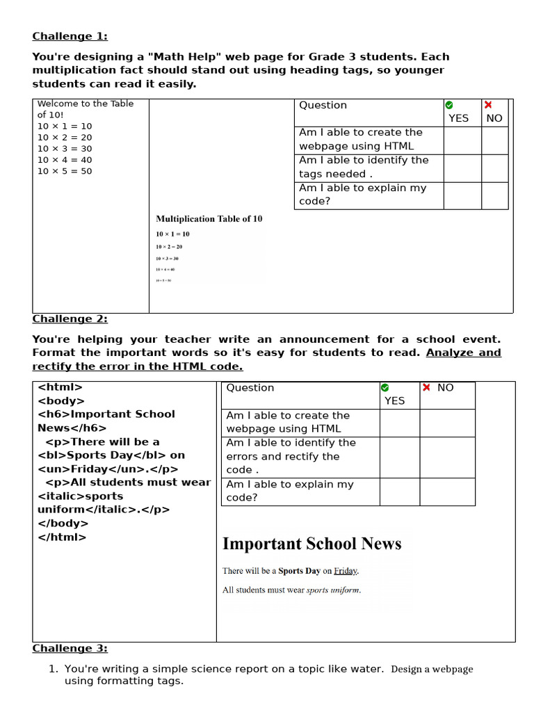 Group Activity&Task Grade 7 | PDF | Html | Water