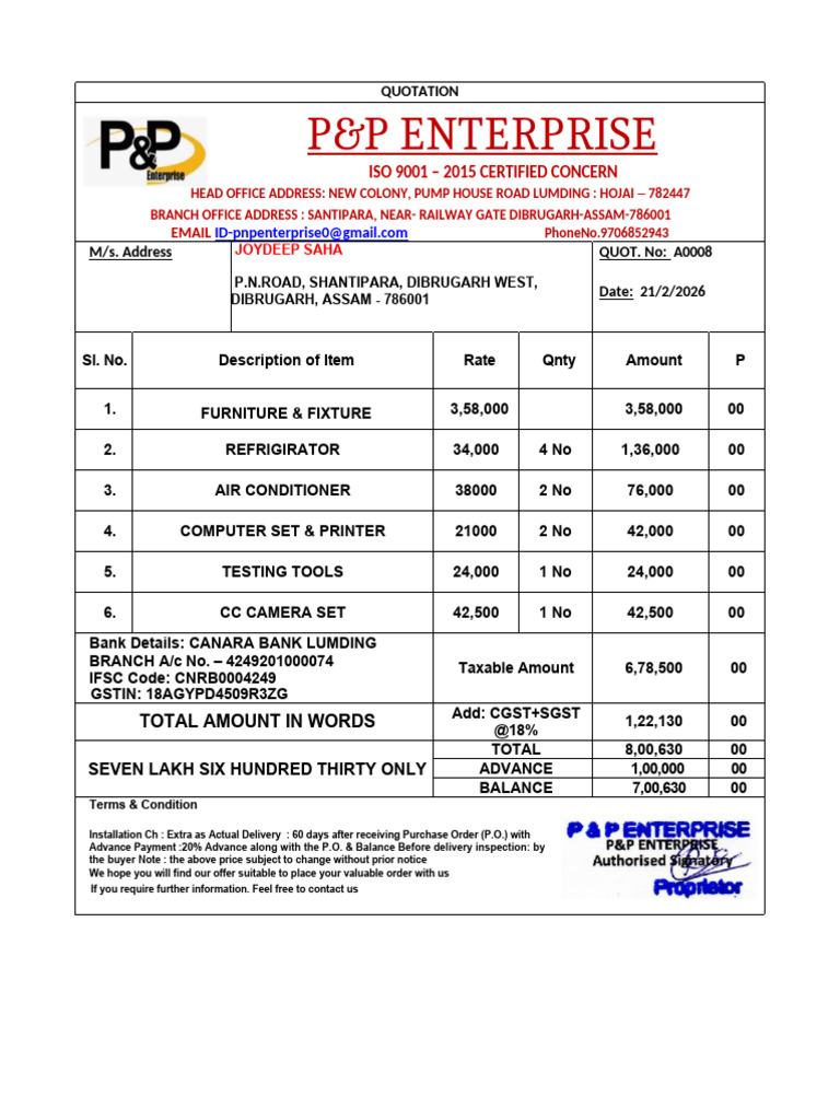 P&P Enternprise Format | PDF