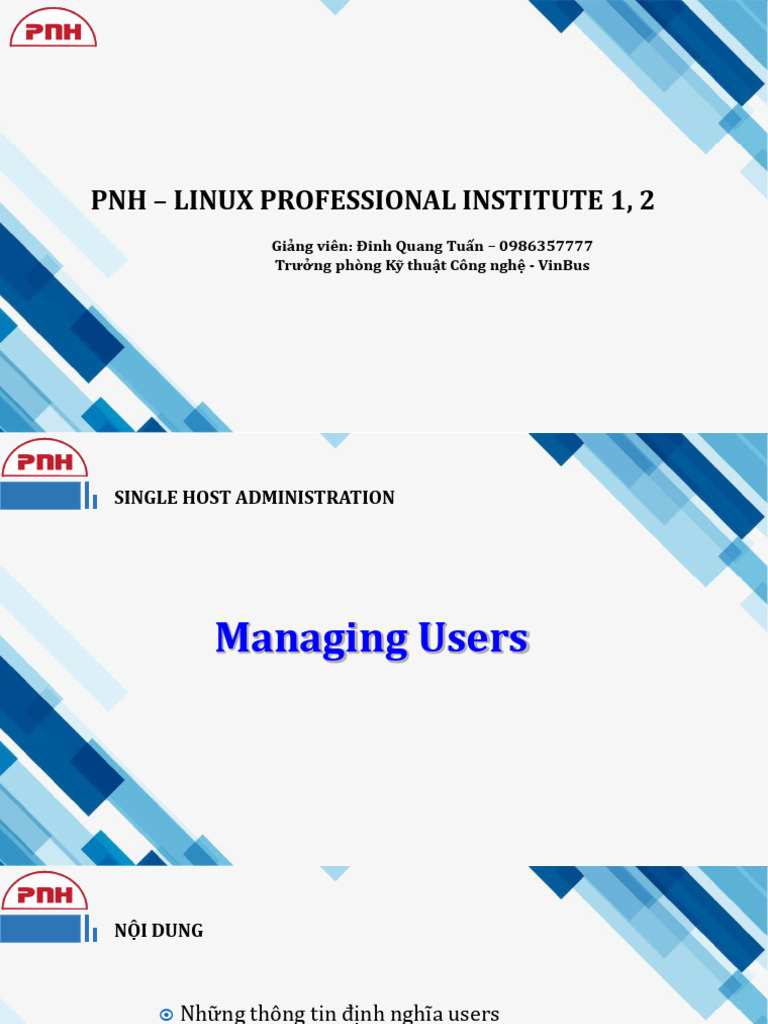 SLIDE - ToPIC 6 - Managing Users, Groups | PDF
