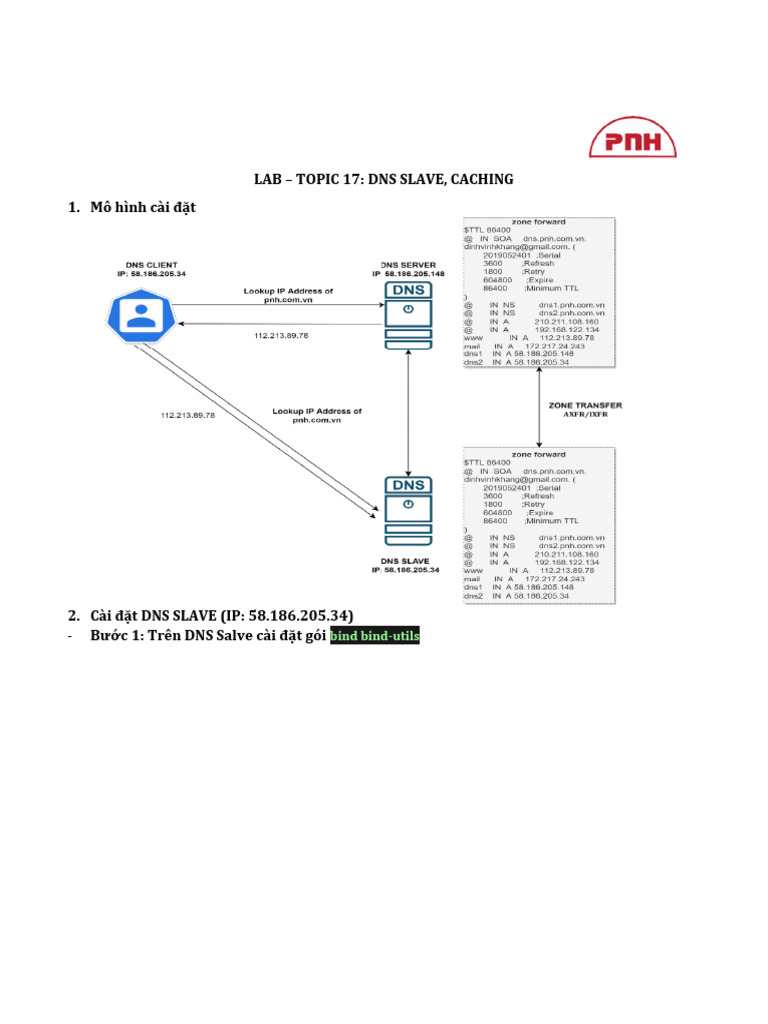 Lab - Topic 17 - DNS Server (TT) | PDF | Domain Name System | Network ...