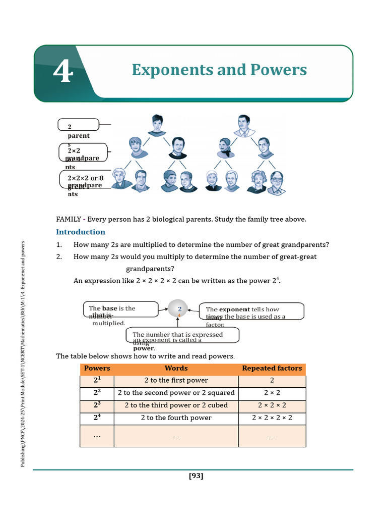Exponents and Powers | PDF | Multiplication | Moon
