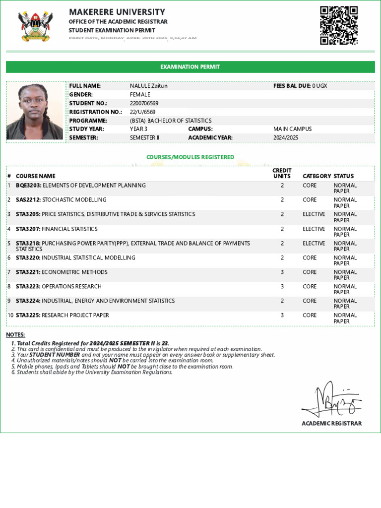 Examination Permit | PDF