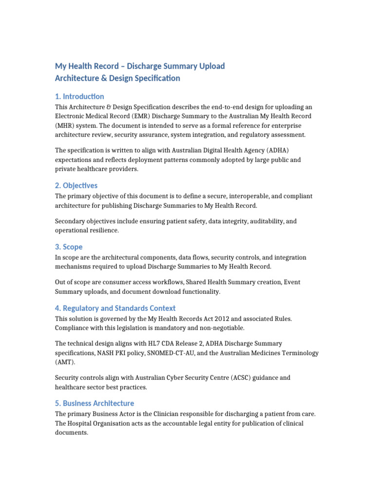 MHR Architecture and Design Specification FULL | PDF | Electronic ...