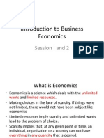 Introduction To Business Economics: Session I and 2