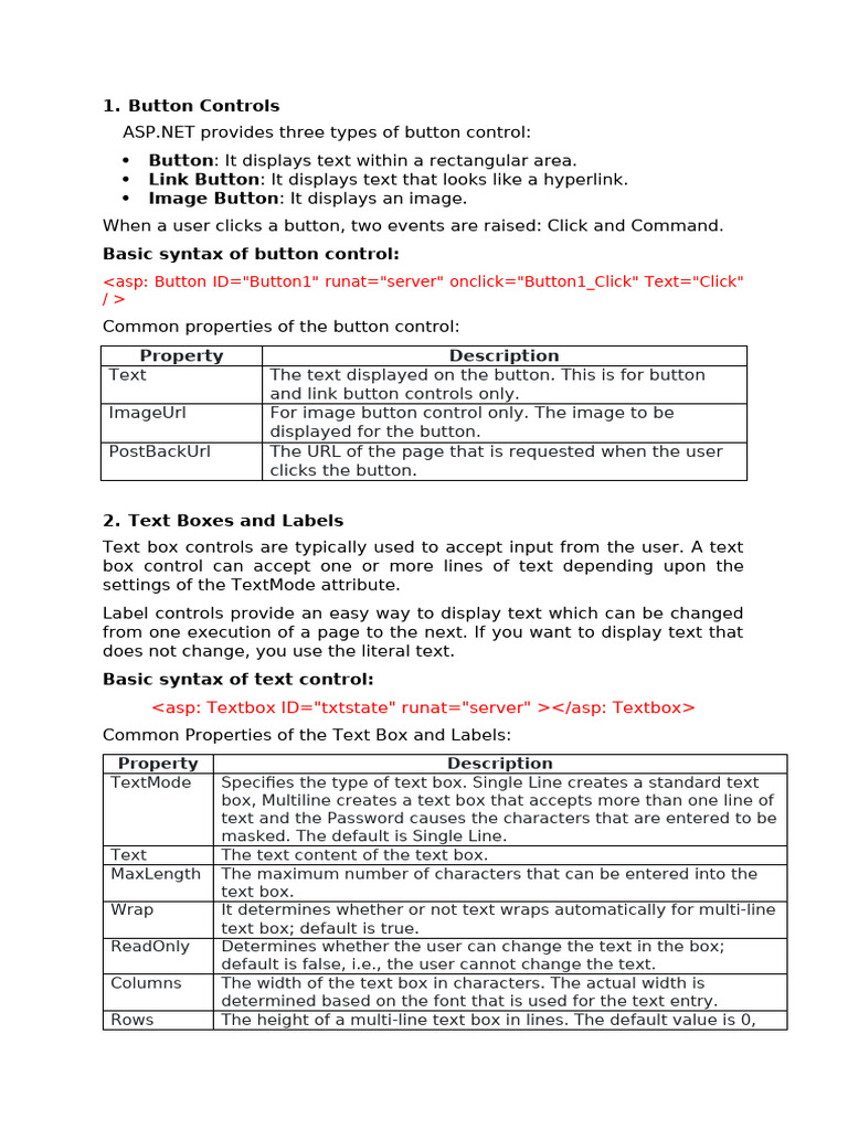 Standard Controls in | PDF | Hyperlink | Button (Computing)