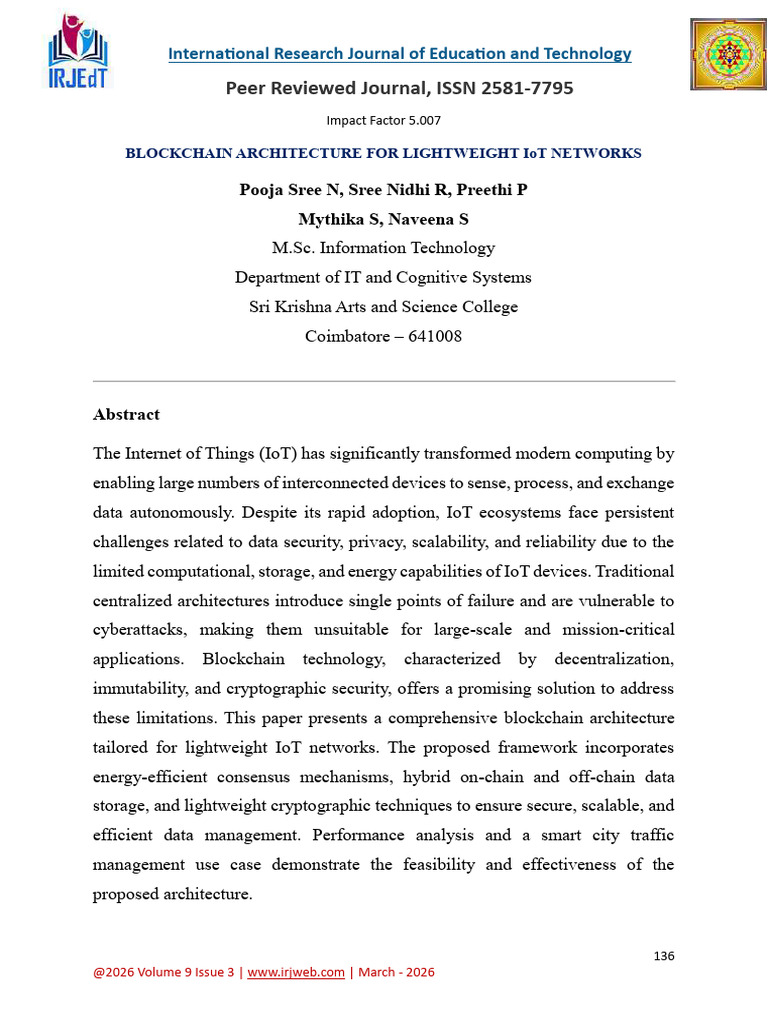 Blockchain Architecture For Lightweight Iot Networks | PDF | Internet ...