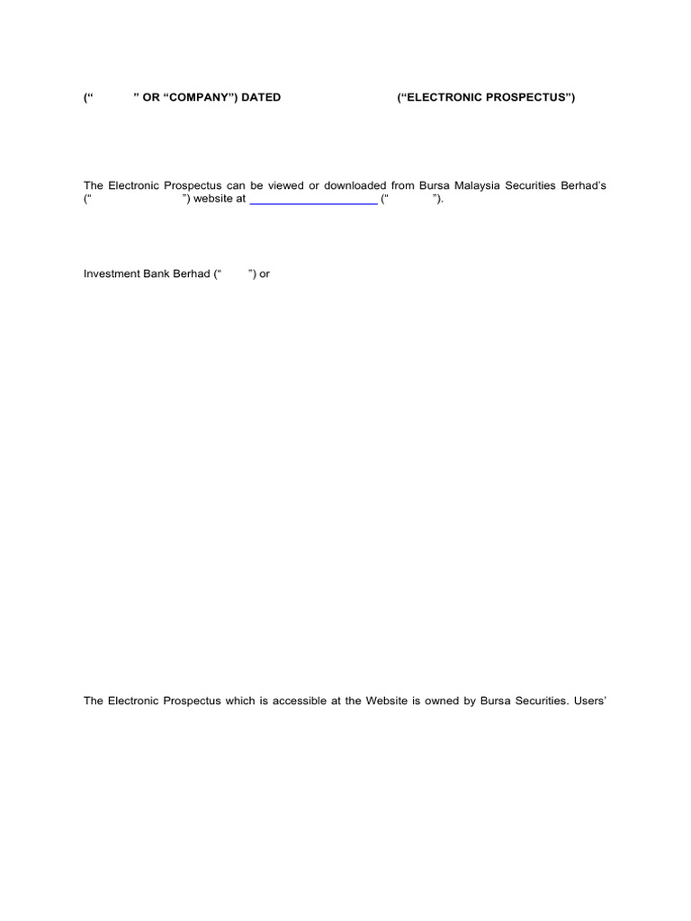 Adnex Group Berhad - Prospectus (Part 1) | PDF | Securities (Finance ...