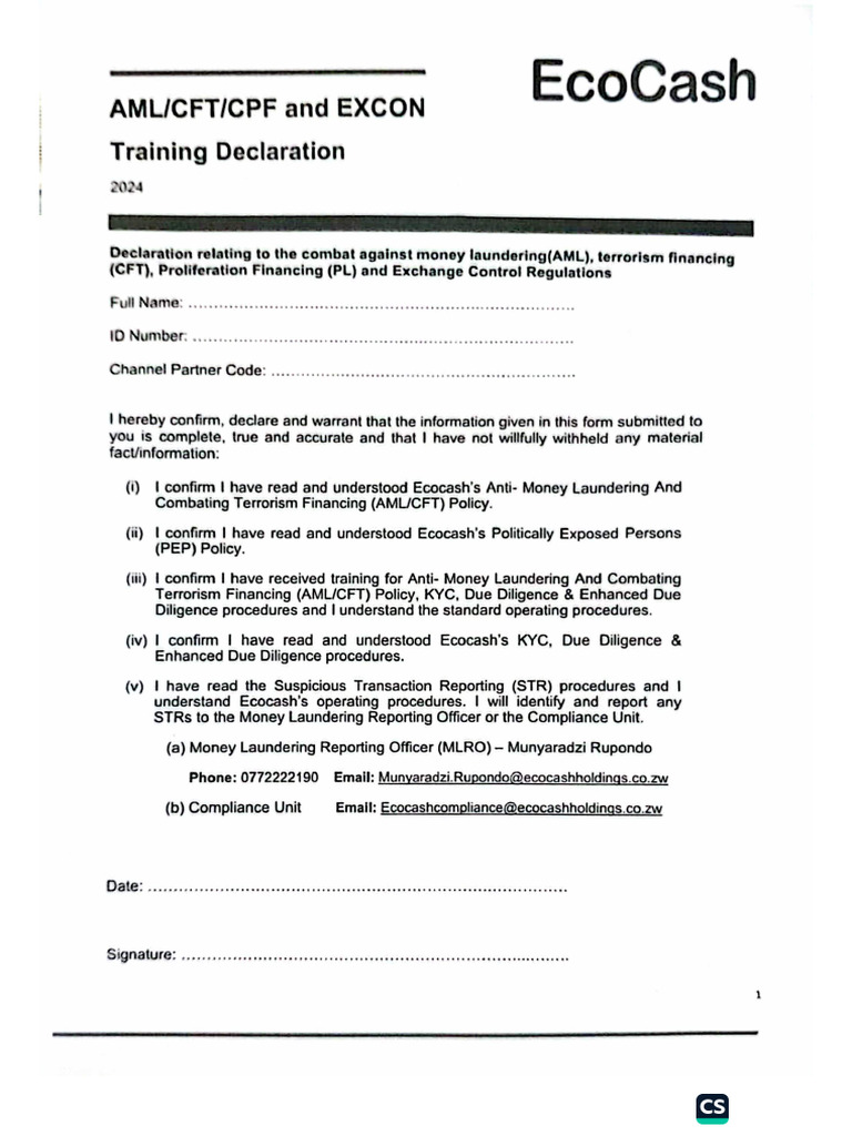 Training Declaration Kakowa | PDF