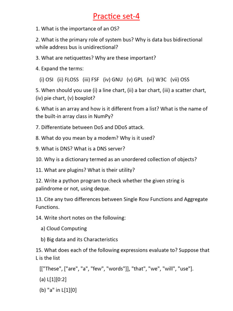 Practise Set 4 | PDF