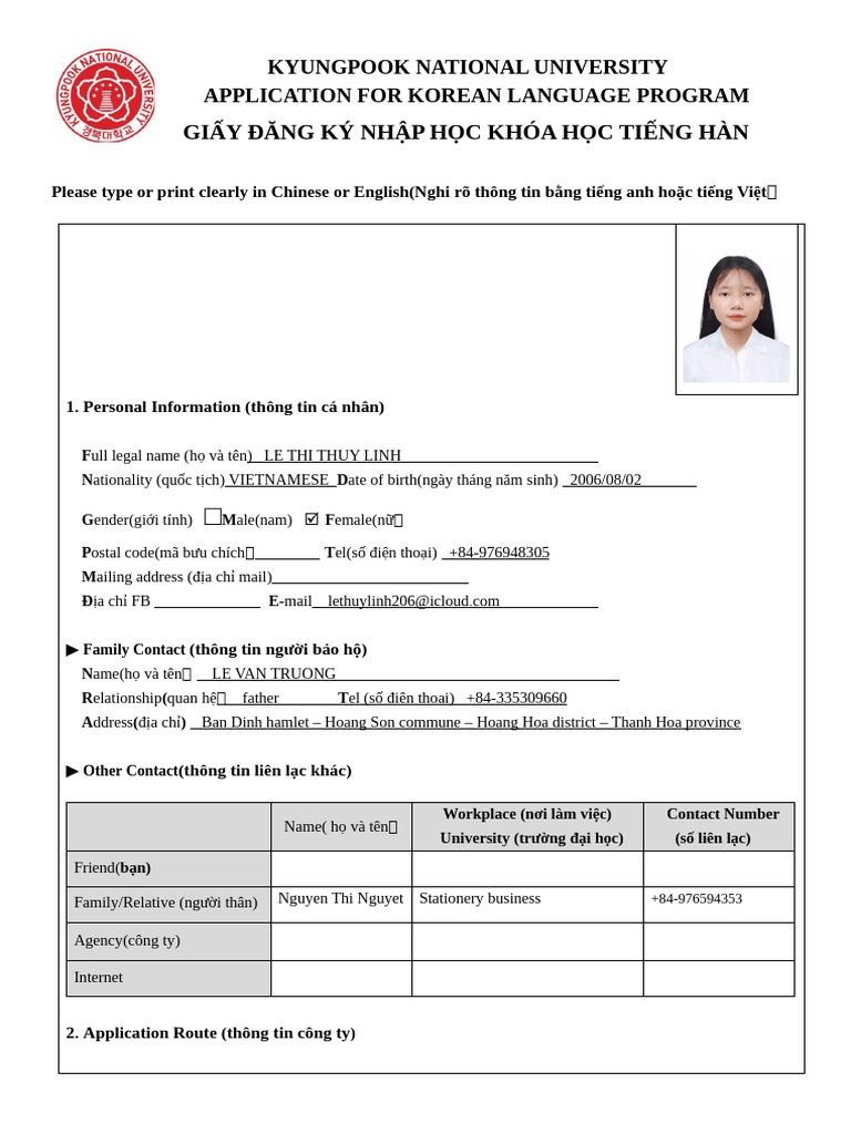 Form Lê Linh | PDF