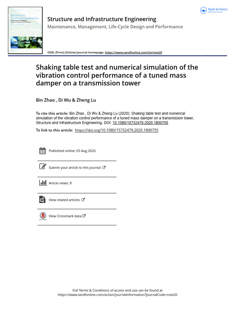 Shaking Table Test and Numerical Simulation of The Vibration Control ...