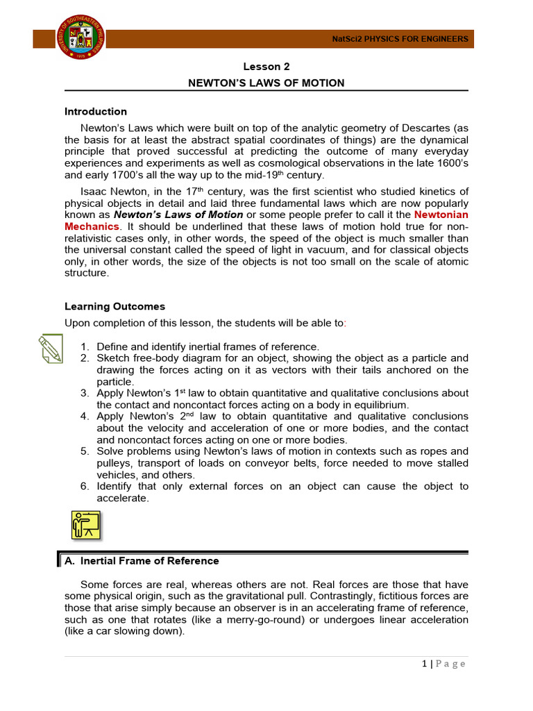 Module 1-Lesson 2 Part 3 - Newtons Laws of Motion - Copy | PDF | Force ...