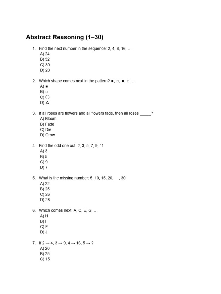 Abstract Reasoning (1-30) | PDF | Chess Openings | Chess