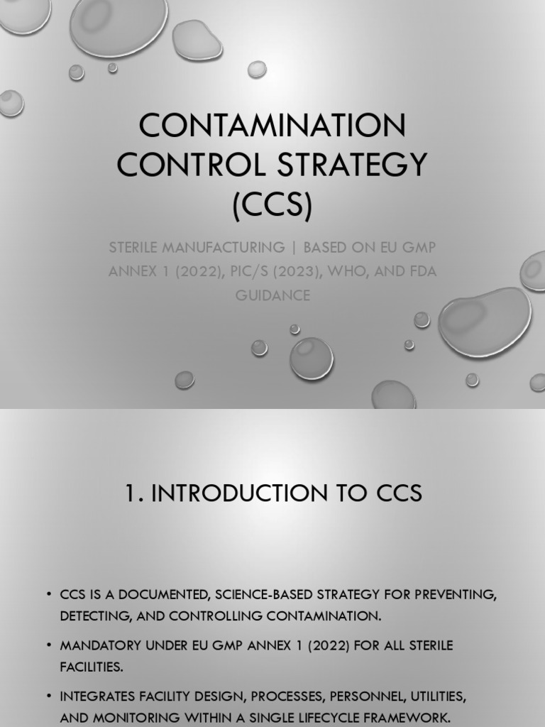 Contamination-Control Strategy (CCS) | PDF | Sterilization (Microbiology)