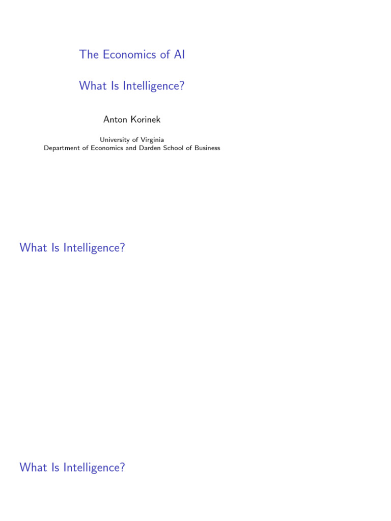 The Economics of Ai Lecture Slides 1 | PDF | Artificial Intelligence ...