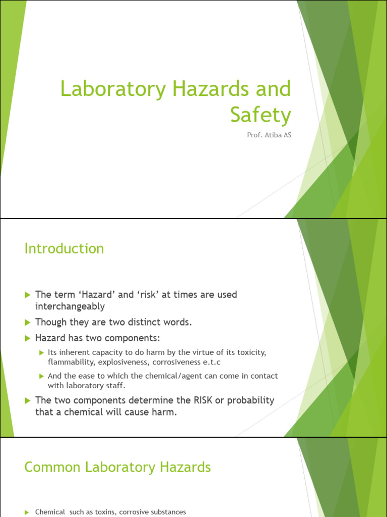 Laboratory Hazards and Safety (Prof. Atiba) | PDF | Laboratories | Hazards